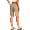 G Gradual Women’s Bermuda Long Shorts with Pockets 9″ High Waisted Knee Length Shorts for Women Walking Athletic Workout(Khaki)