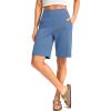 G Gradual Women’s Bermuda Long Shorts with Pockets 9″ High Waisted Knee Length Shorts for Women Walking Athletic Workout(Light Blue)