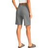 G Gradual Women’s Bermuda Long Shorts with Pockets 9″ High Waisted Knee Length Shorts for Women Walking Athletic Workout(Light Grey)