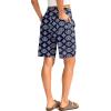G Gradual Women’s Bermuda Long Shorts with Pockets 9″ High Waisted Knee Length Shorts for Women Walking Athletic Workout(Navy Flower)
