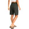 G Gradual Women’s Bermuda Long Shorts with Pockets 9″ High Waisted Knee Length Shorts for Women Walking Athletic Workout(Olive)