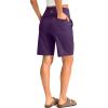 G Gradual Women’s Bermuda Long Shorts with Pockets 9″ High Waisted Knee Length Shorts for Women Walking Athletic Workout(Purple)