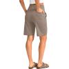 G Gradual Women’s Bermuda Long Shorts with Pockets 9″ High Waisted Knee Length Shorts for Women Walking Athletic Workout(Taupe)