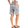 G Gradual Women’s Bermuda Long Shorts with Pockets 9″ High Waisted Knee Length Shorts for Women Walking Athletic Workout(White Paisley)
