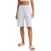 G Gradual Women’s Bermuda Shorts 11″ Knee Length Long Comfy Drawstring Walking Shorts for Women with Deep Pockets(C White)