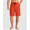 Men’s Swim Trunks No Liner 9″ Board Shorts Quick Dry Bathing Suit Swimming Beach Shorts for Men with 3 Pockets(Orange)