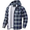 G Gradual Men’s Flannel Jacket Fleece Sherpa Lined Hoodies Zip Up Plaid Shirt Warm Winter Jackets for Men with Zipper Pockets(Black Navy)