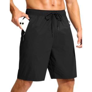 G Gradual Men’s Swim Trunks 9″ Quick Dry Swimming Board Shorts with Zipper Pockets Swimwear Bathing Suit for Men No Liner(Black)