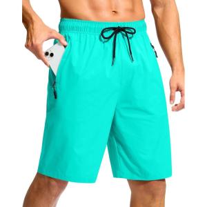 G Gradual Men’s Swim Trunks 9″ Quick Dry Swimming Board Shorts with Zipper Pockets Swimwear Bathing Suit for Men No Liner(Cyan)