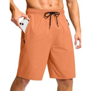 G Gradual Men’s Swim Trunks 9″ Quick Dry Swimming Board Shorts with Zipper Pockets Swimwear Bathing Suit for Men No Liner(Dusty Orange)