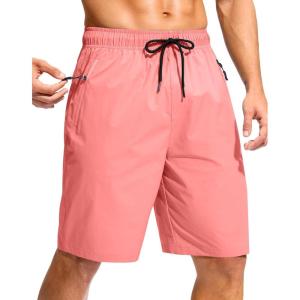 G Gradual Men’s Swim Trunks 9″ Quick Dry Swimming Board Shorts with Zipper Pockets Swimwear Bathing Suit for Men No Liner(Hyper Pink)