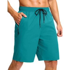 G Gradual Men’s Swim Trunks 9″ Quick Dry Swimming Board Shorts with Zipper Pockets Swimwear Bathing Suit for Men No Liner(Lake Green)