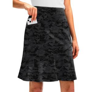 G Gradual Skorts Skirts for Women with 5 Pockets 20″ Knee Length Golf Skirt Modest Long Tennis Athletic Skirts for Women(Grey Camo)