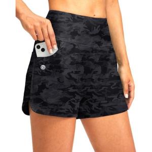 G Gradual Women’s 3″ High Waisted Swim Board Shorts with Pockets Quick Dry Swimsuit Bottoms Bathing Suit for Women with Liner(Grey Camo)