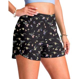 G Gradual Women’s 4″ Swim Board Shorts High Waisted Tummy Control Swimsuit Bathing Suit Bottoms for Women with Liner Pocket(O Colorful Floral)