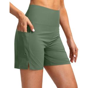 G Gradual Women’s 5″ High Waisted Swim Board Shorts with Phone Pockets UPF 50+ Quick Dry Beach Shorts for Women with Liner(Sage)