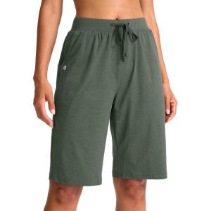 G Gradual Women’s Bermuda Shorts 11″ Knee Length Long Comfy Drawstring Walking Shorts for Women with Deep Pockets(Sage)