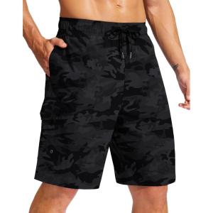 Men’s Swim Trunks No Liner 9″ Board Shorts Quick Dry Bathing Suit Swimming Beach Shorts for Men with 3 Pockets(Grey Camo)