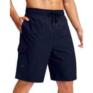 Men’s Swim Trunks No Liner 9″ Board Shorts Quick Dry Bathing Suit Swimming Beach Shorts for Men with 3 Pockets(Navy)