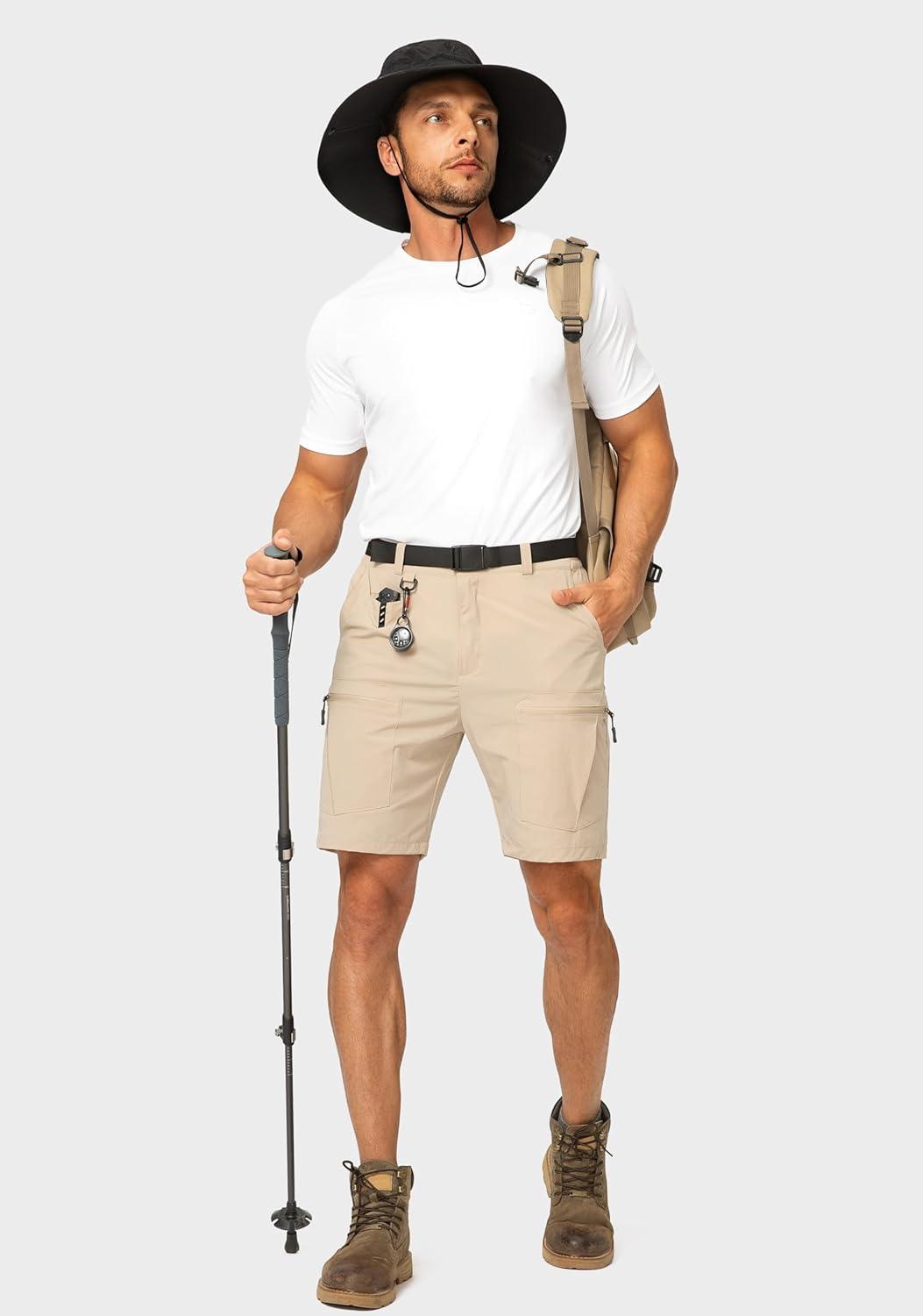 imageG Gradual Mens Hiking Cargo Shorts Stretch Quick Dry Outdoor Tactical Shorts for Men with Multi Pocket for Fishing CasualKhaki