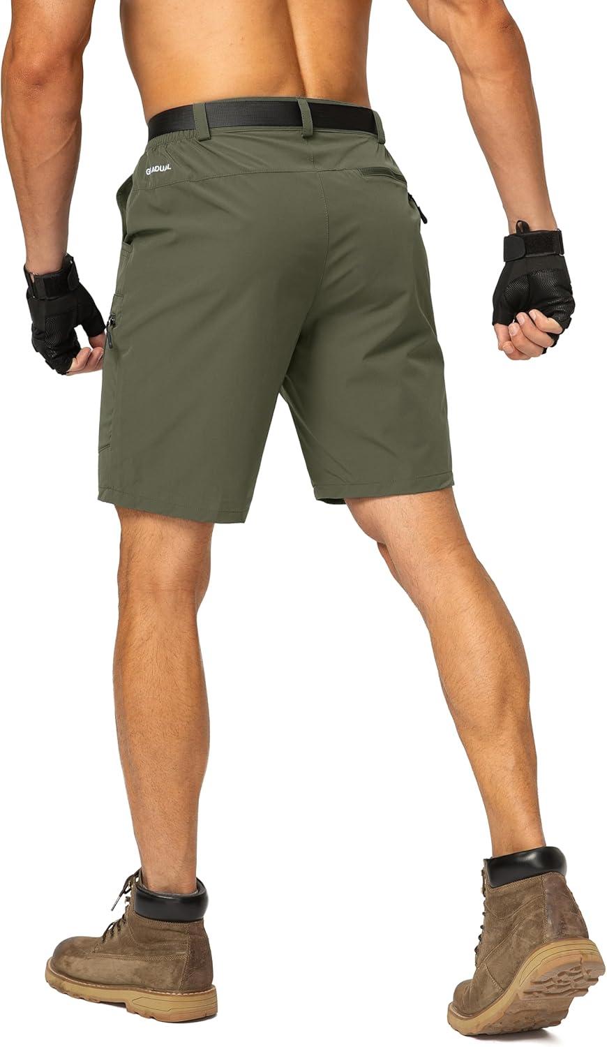 imageG Gradual Mens Hiking Cargo Shorts Stretch Quick Dry Outdoor Tactical Shorts for Men with Multi Pocket for Fishing CasualSlate Green
