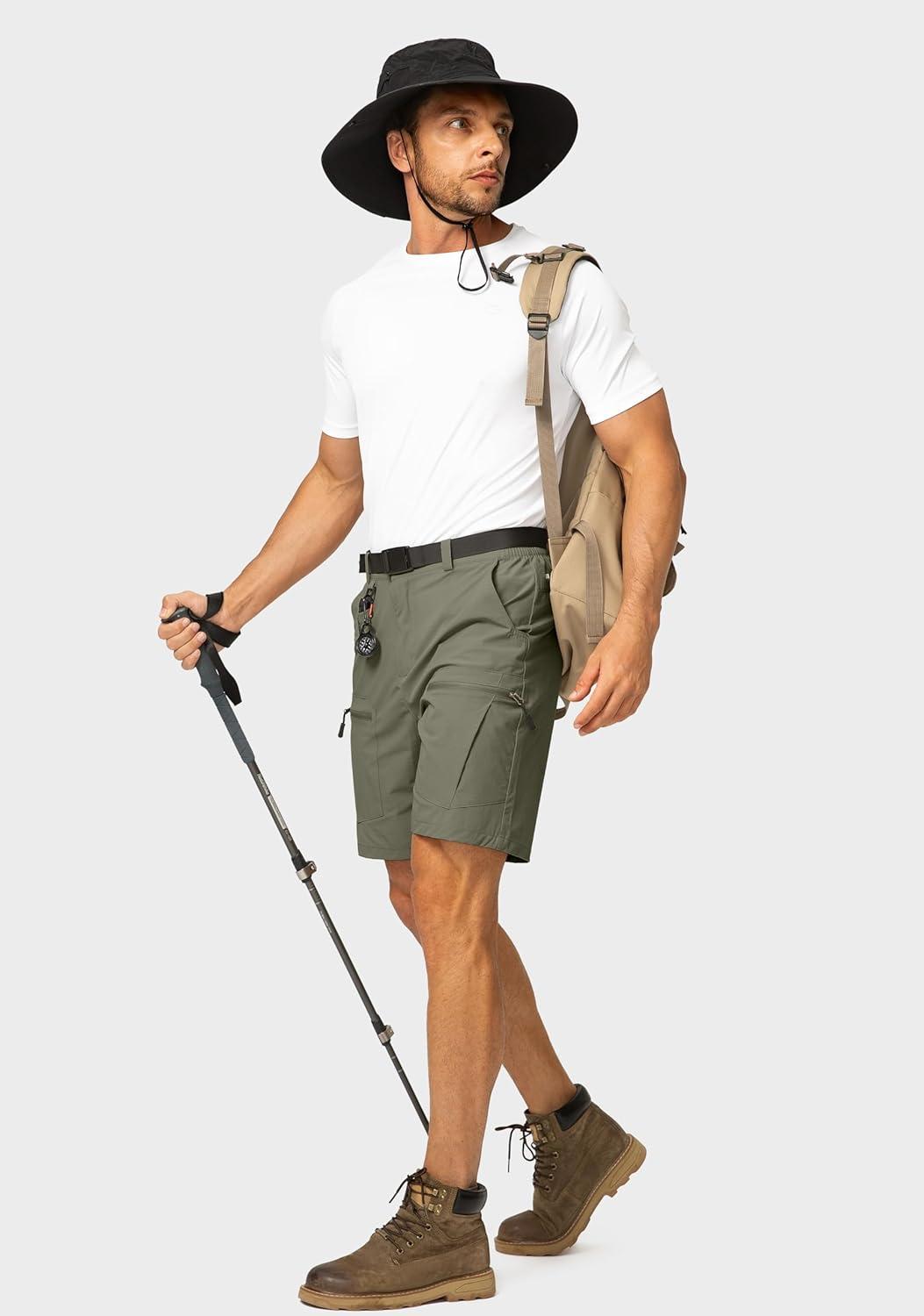 imageG Gradual Mens Hiking Cargo Shorts Stretch Quick Dry Outdoor Tactical Shorts for Men with Multi Pocket for Fishing CasualSlate Green