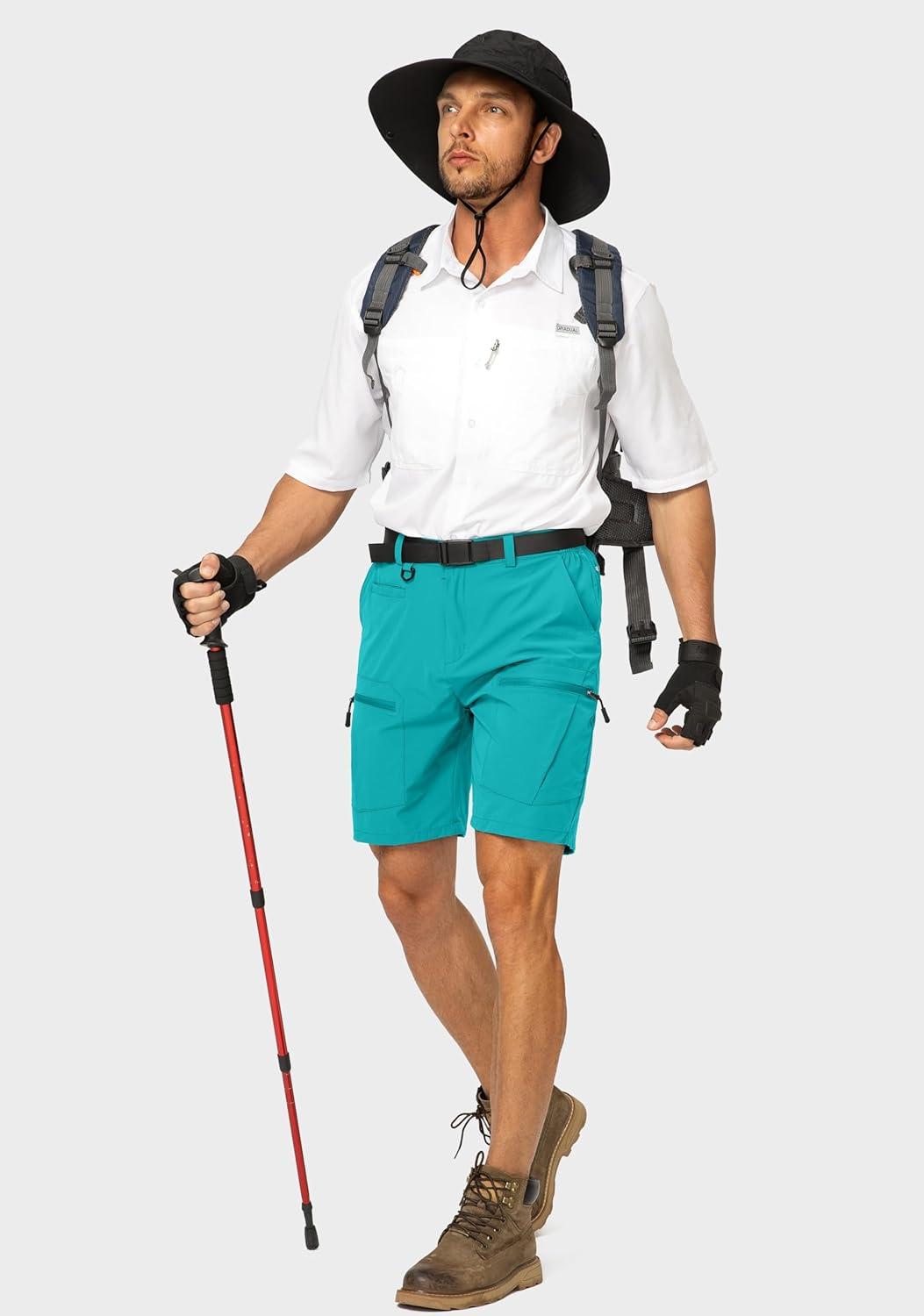 imageG Gradual Mens Hiking Cargo Shorts Stretch Quick Dry Outdoor Tactical Shorts for Men with Multi Pocket for Fishing CasualTurquoise