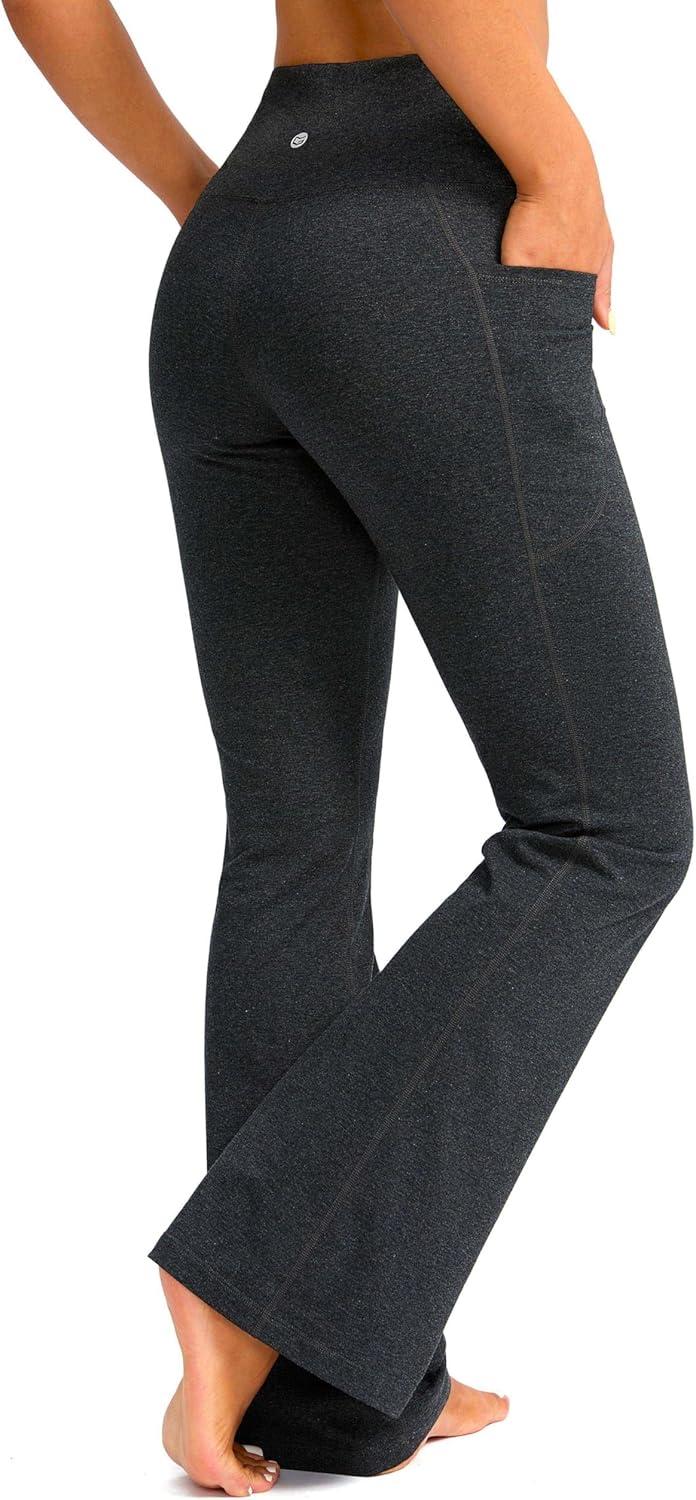 imageG Gradual Womens Flare Leggings Crossover Yoga Pants 2930532 High Waist Bell Bottom Pants for Women with PocketsCharcoal