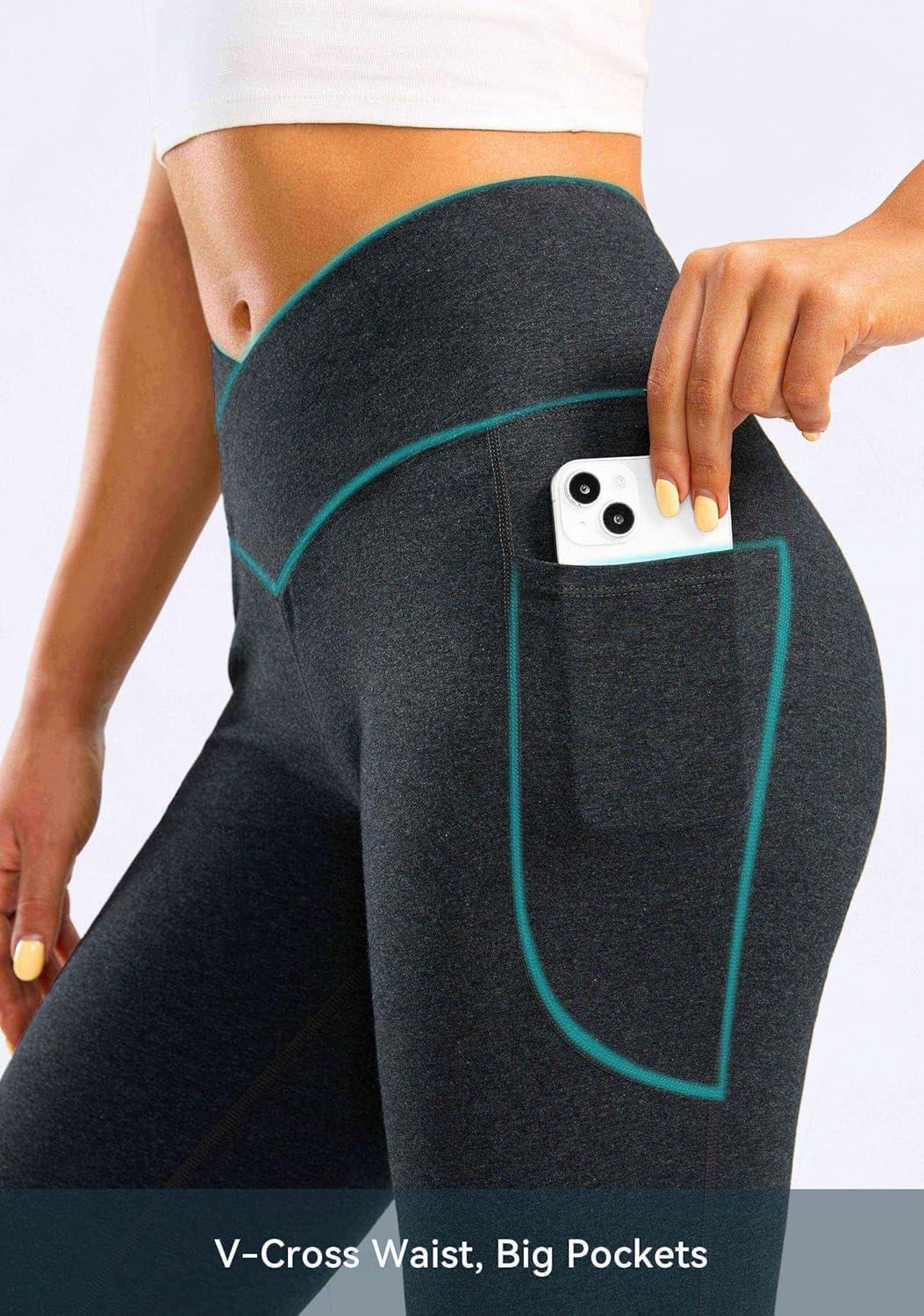 imageG Gradual Womens Flare Leggings Crossover Yoga Pants 2930532 High Waist Bell Bottom Pants for Women with PocketsCharcoal
