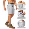 G Gradual Men’s Hiking Cargo Shorts Stretch Quick Dry Outdoor Tactical Shorts for Men with Multi Pocket for Fishing Casual(Light Grey)