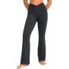 G Gradual Women’s Flare Leggings Crossover Yoga Pants 29″/30.5″/32″ High Waist Bell Bottom Pants for Women with Pockets(Charcoal)