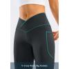 G Gradual Women’s Flare Leggings Crossover Yoga Pants 29″/30.5″/32″ High Waist Bell Bottom Pants for Women with Pockets(Dark Grey)