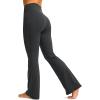 G Gradual Women’s Flare Leggings Crossover Yoga Pants 29″/30.5″/32″ High Waist Bell Bottom Pants for Women with Pockets(Dark Grey)