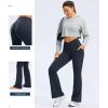 G Gradual Women’s Flare Leggings Crossover Yoga Pants 29″/30.5″/32″ High Waist Bell Bottom Pants for Women with Pockets(Navy)