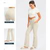 G Gradual Women’s Flare Leggings Crossover Yoga Pants 29″/30.5″/32″ High Waist Bell Bottom Pants for Women with Pockets(Taupe)