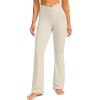 G Gradual Women’s Flare Leggings Crossover Yoga Pants 29″/30.5″/32″ High Waist Bell Bottom Pants for Women with Pockets(Taupe)
