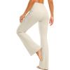 G Gradual Women’s Flare Leggings Crossover Yoga Pants 29″/30.5″/32″ High Waist Bell Bottom Pants for Women with Pockets(Taupe)