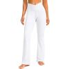 G Gradual Women’s Flare Leggings Crossover Yoga Pants 29″/30.5″/32″ High Waist Bell Bottom Pants for Women with Pockets(White)