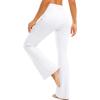 G Gradual Women’s Flare Leggings Crossover Yoga Pants 29″/30.5″/32″ High Waist Bell Bottom Pants for Women with Pockets(White)
