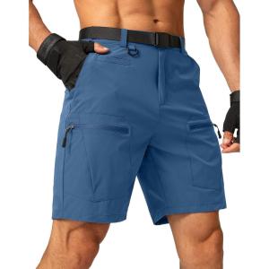 G Gradual Men’s Hiking Cargo Shorts Stretch Quick Dry Outdoor Tactical Shorts for Men with Multi Pocket for Fishing Casual(Blue)