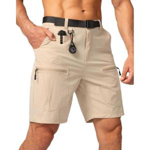 G Gradual Men’s Hiking Cargo Shorts Stretch Quick Dry Outdoor Tactical Shorts for Men with Multi Pocket for Fishing Casual(Khaki)