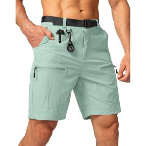G Gradual Men’s Hiking Cargo Shorts Stretch Quick Dry Outdoor Tactical Shorts for Men with Multi Pocket for Fishing Casual(Mint Green)
