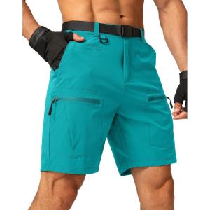 G Gradual Men’s Hiking Cargo Shorts Stretch Quick Dry Outdoor Tactical Shorts for Men with Multi Pocket for Fishing Casual(Turquoise)