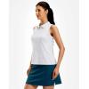 G Gradual Women’s Golf Shirt Racerback Tank Zip Up Athletic Sleeveless Top Tennis Pickleball Cooling Polo Shirts Lightweight(Black Dot)