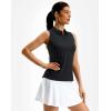 G Gradual Women’s Golf Shirt Racerback Tank Zip Up Athletic Sleeveless Top Tennis Pickleball Cooling Polo Shirts Lightweight(Heather Carbon)
