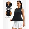 G Gradual Women’s Golf Shirt Racerback Tank Zip Up Athletic Sleeveless Top Tennis Pickleball Cooling Polo Shirts Lightweight(Heather Carbon)
