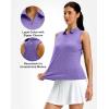 G Gradual Women’s Golf Shirt Racerback Tank Zip Up Athletic Sleeveless Top Tennis Pickleball Cooling Polo Shirts Lightweight(Heather Dark Purple)
