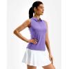 G Gradual Women’s Golf Shirt Racerback Tank Zip Up Athletic Sleeveless Top Tennis Pickleball Cooling Polo Shirts Lightweight(Heather Dark Purple)