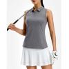 G Gradual Women’s Golf Shirt Racerback Tank Zip Up Athletic Sleeveless Top Tennis Pickleball Cooling Polo Shirts Lightweight(Heather Grey)