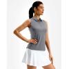 G Gradual Women’s Golf Shirt Racerback Tank Zip Up Athletic Sleeveless Top Tennis Pickleball Cooling Polo Shirts Lightweight(Heather Grey)